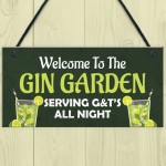 Funny GIN GARDEN Sign Home Gift Garden Sign Man Cave Plaque