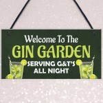 Funny GIN GARDEN Sign Home Gift Garden Sign Man Cave Plaque