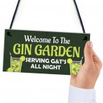 Funny GIN GARDEN Sign Home Gift Garden Sign Man Cave Plaque