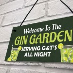 Funny GIN GARDEN Sign Home Gift Garden Sign Man Cave Plaque