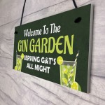 Funny GIN GARDEN Sign Home Gift Garden Sign Man Cave Plaque