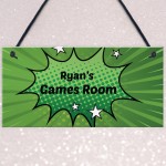 Games Room Sign PERSONALISED Gift For Gamer Bedroom Sign