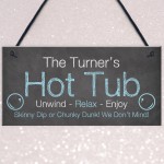 Funny Hot Tub Personalised Plaque Novelty Garden Accessories