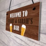 PERSONALISED Wooden Effect Bar Sign Hanging Man Cave Plaque