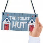 The Toilet Hut Nautical Beach Theme Hanging Sign For Toilet