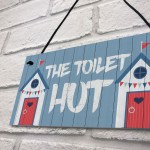 The Toilet Hut Nautical Beach Theme Hanging Sign For Toilet