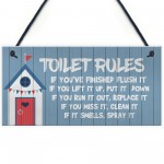 Toilet Rules Sign Nautical Theme Hanging Sign For Toilet