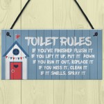 Toilet Rules Sign Nautical Theme Hanging Sign For Toilet