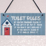 Toilet Rules Sign Nautical Theme Hanging Sign For Toilet