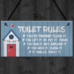 Toilet Rules Sign Nautical Theme Hanging Sign For Toilet