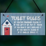 Toilet Rules Sign Nautical Theme Hanging Sign For Toilet