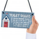 Toilet Rules Sign Nautical Theme Hanging Sign For Toilet