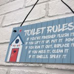 Toilet Rules Sign Nautical Theme Hanging Sign For Toilet