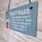 Toilet Rules Sign Nautical Theme Hanging Sign For Toilet