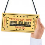 Personalised Anniversary Cineam Ticket Gift Novelty Plaque Gifts