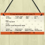 Personalised Anniversary Gifts For Him Her Novelty Train Ticket 