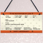 Personalised Anniversary Gifts For Him Her Novelty Train Ticket 