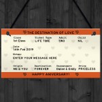 Personalised Anniversary Gifts For Him Her Novelty Train Ticket 