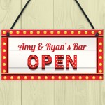 Neon Light Effect BAR Sign Personalised Home Bar Pub OPEN