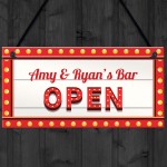 Neon Light Effect BAR Sign Personalised Home Bar Pub OPEN