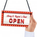 Neon Light Effect BAR Sign Personalised Home Bar Pub OPEN