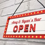 Neon Light Effect BAR Sign Personalised Home Bar Pub OPEN