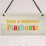 Multicoloured Sign For Playhouse PERSONALISED Playroom Gift