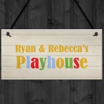 Multicoloured Sign For Playhouse PERSONALISED Playroom Gift