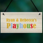 Multicoloured Sign For Playhouse PERSONALISED Playroom Gift