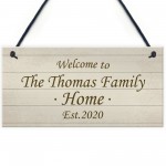 PERSONALISED Family Home Sign New Home Gift Shabby Chic