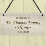 PERSONALISED Family Home Sign New Home Gift Shabby Chic