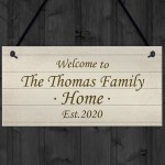 PERSONALISED Family Home Sign New Home Gift Shabby Chic