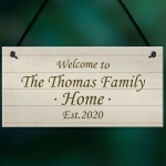 PERSONALISED Family Home Sign New Home Gift Shabby Chic