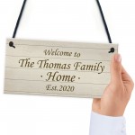 PERSONALISED Family Home Sign New Home Gift Shabby Chic