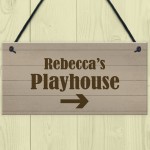 Shabby Chic PLAYHOUSE Sign Garden Summerhouse Shed Plaque