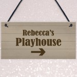 Shabby Chic PLAYHOUSE Sign Garden Summerhouse Shed Plaque