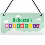 Multicoloured PLAYHOUSE Sign PERSONALISED Garden Den Sign