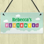 Multicoloured PLAYHOUSE Sign PERSONALISED Garden Den Sign