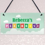 Multicoloured PLAYHOUSE Sign PERSONALISED Garden Den Sign