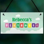 Multicoloured PLAYHOUSE Sign PERSONALISED Garden Den Sign