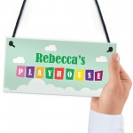 Multicoloured PLAYHOUSE Sign PERSONALISED Garden Den Sign