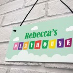 Multicoloured PLAYHOUSE Sign PERSONALISED Garden Den Sign