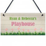 PERSONALISED Playhouse Garden Sign Hanging Den Room Plaque