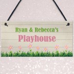 PERSONALISED Playhouse Garden Sign Hanging Den Room Plaque