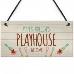 Personalised Playhouse Plaque Garden Name Den Playroom Sign