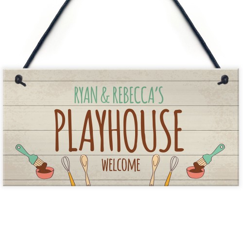 Personalised Playhouse Plaque Garden Name Den Playroom Sign