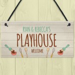 Personalised Playhouse Plaque Garden Name Den Playroom Sign