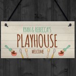 Personalised Playhouse Plaque Garden Name Den Playroom Sign