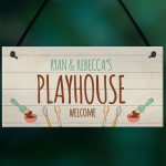 Personalised Playhouse Plaque Garden Name Den Playroom Sign