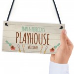 Personalised Playhouse Plaque Garden Name Den Playroom Sign